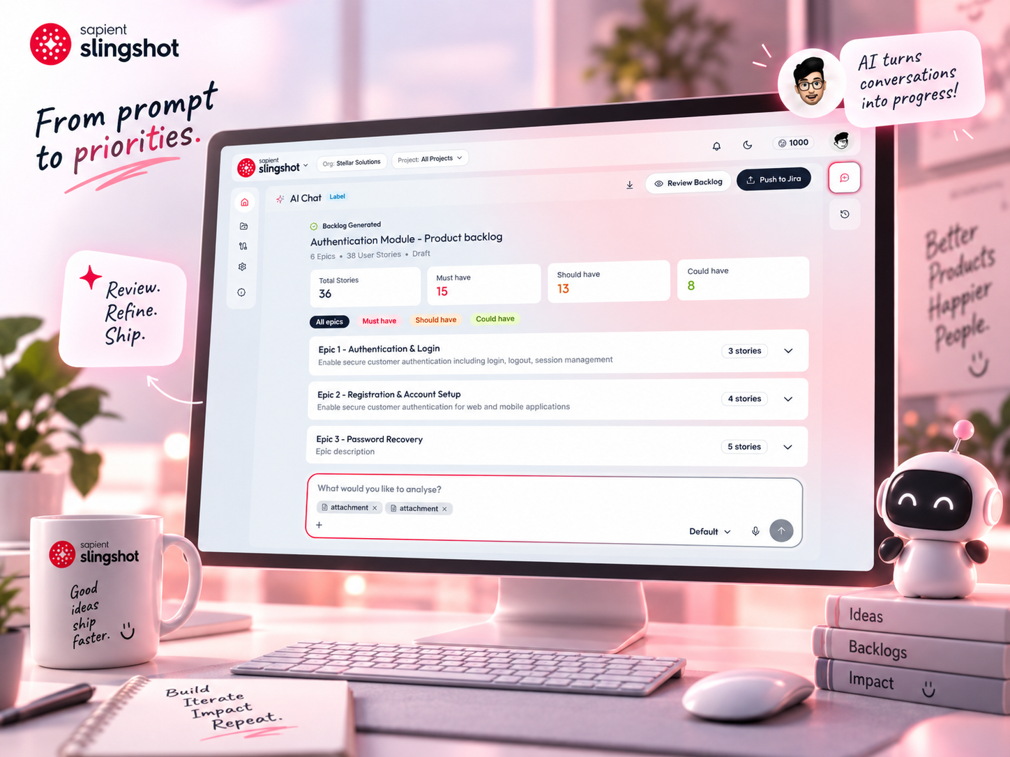 Backlog AI product mockup