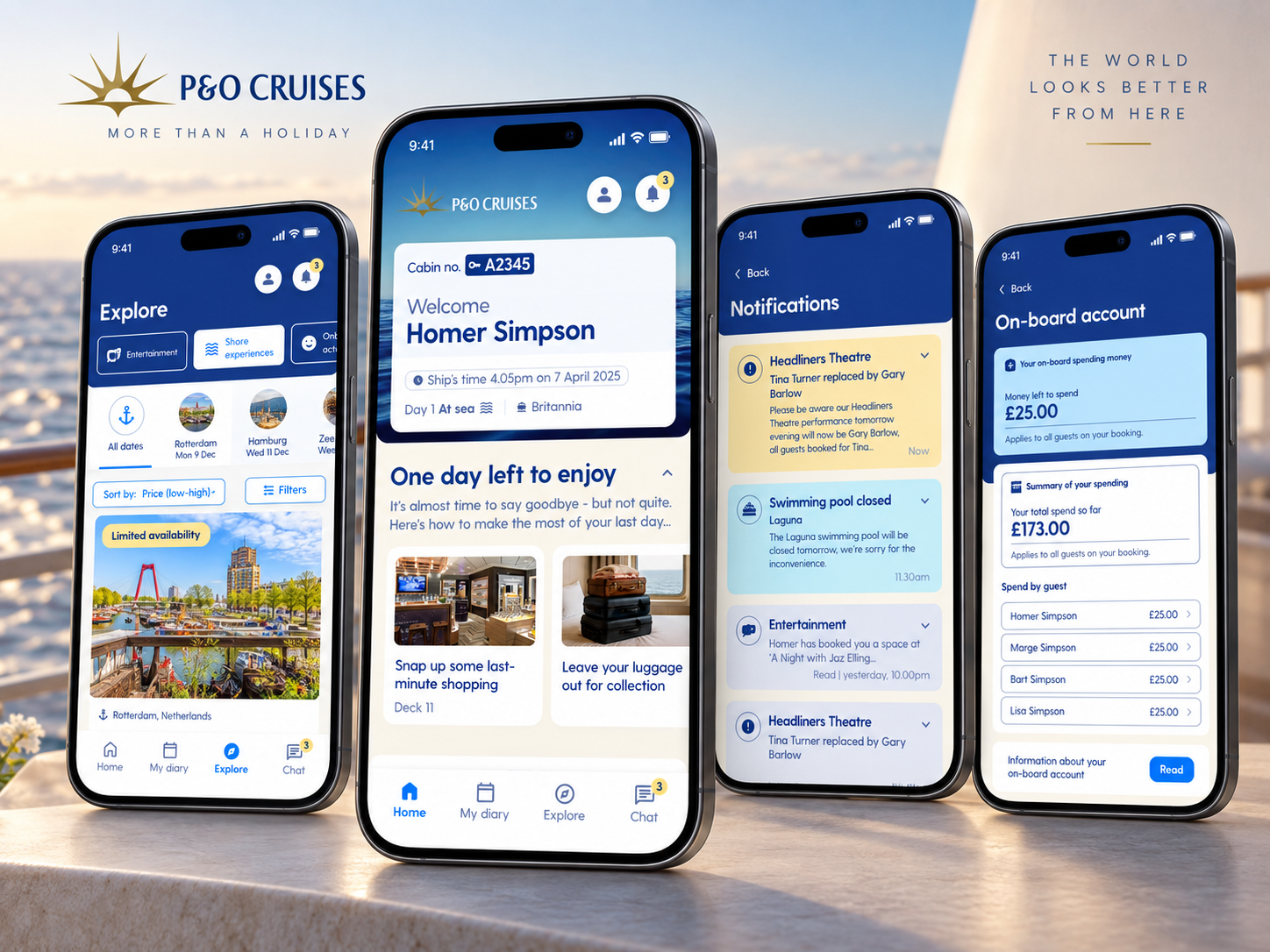 P&O Cruises product mockup